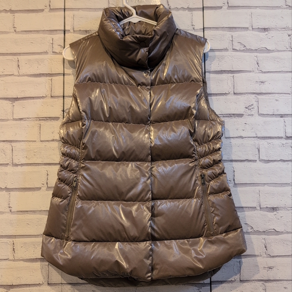 Athleta Metallic Brown Puffer Vest